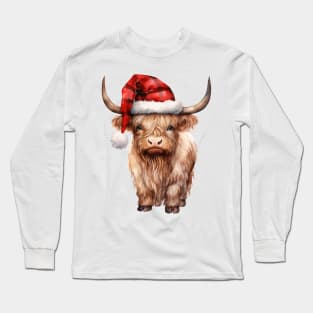 Christmas Highland Cow Long Sleeve T-Shirt